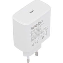Weko WK-21440 S11-C 25 Watt Şarj Başlık Adaptörü + Type-C To Type-C Kablo (No:9t)