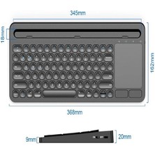 Deanb Type-C Şarjlı, Touchpad, Telefon, Tablet Standlı Bluetooth Klavye Ios/android/windows