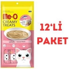 Me-O Creamy Çizgili Orkinos Balıklı Sıvı Kedi Ödülü 4X15 gr 12'li Paket