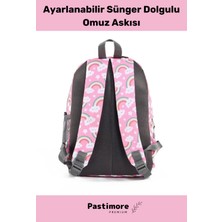 Pastimore Fermuarlı Geniş 1.kalite Su Geçirmez Desenli Bölmeli Üçlü Okul Kalemlik Beslenme Sırt Çanta Seti