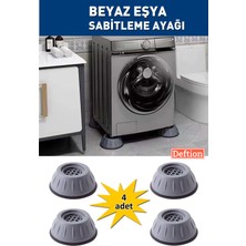 Deftion Gri Beyaz Eşya Altlığı Ayağı 4 Adet Çamaşır Bulaşık Makinası Buzdolabı Sabitleyici Titreşim Önleyici