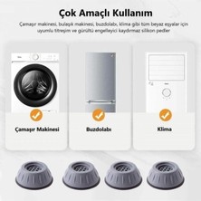 Deftion Gri Beyaz Eşya Altlığı Ayağı 4 Adet Çamaşır Bulaşık Makinası Buzdolabı Sabitleyici Titreşim Önleyici