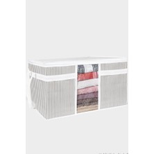 Floofy 2 Adet Pencereli Yastık Hurcu, Yastık Havlu Kıyafet Çamaşır Hurcu Düzenleyici 75X40X40CM 2’li Set