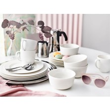 IKEA 24 Parça Ofantlıgt Yemek Takımı Meridyendukkan Beyaz Renk Modern Klasik Set Feldispat Porselen