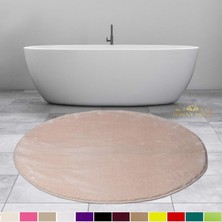 Bonny Home Elite Vizon 100X100 cm Yuvarlak Peluş Banyo Paspası Kaymaz Taban Pufidik Banyo Halısı