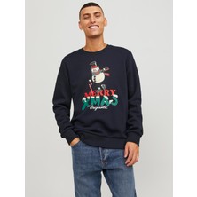 Jack & Jones Yılbaşı Temalı Baskılı Sweatshirt - Xmas