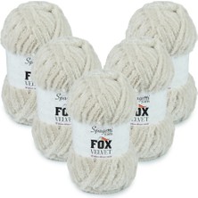 Spagetti Yarn Fox Velvet 5'li Taş Gri Kadife El Örgü Ipliği