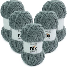 Spagetti Yarn Fox Velvet 5'li Füme Kadife El Örgü Ipliği