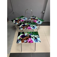 Erk Mobilya Camlı Çanta Sehpa, Sehpa, Zigon, 4lü Zigon, Çanta Sehpa, 4lü Sehpa