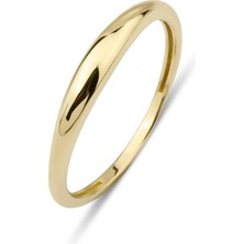 Kairos Jewelry 14 Ayar Altın Minimal Bombeli Alyans Yüzük KRS117-14GR