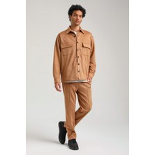 New World Polo Süet Üst Bej Slim Fit Takım 23Fwm64027