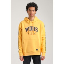 New World Polo Kapüşonlu Hardal Slim Fit Hoodie 23FWM64060