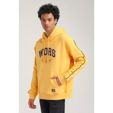 New World Polo Kapüşonlu Hardal Slim Fit Hoodie 23FWM64060