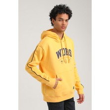 New World Polo Kapüşonlu Hardal Slim Fit Hoodie 23FWM64060