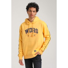 New World Polo Kapüşonlu Hardal Slim Fit Hoodie 23FWM64060