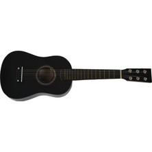 Sagrado Irın Mini 23 Inç Ihlamur Ağacı 12 Perde 6 Telli Akustik Gitar Çocuklar / Yeni Başlayanlar Için Seçim ve Telli (Siyah) (Yurt Dışından)