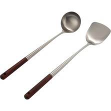 Sagrado Wok Spatula ve Pota Alet Seti, Wok Için 17 Inç Spatula, Paslanmaz Çelik Wok Spatula (Yurt Dışından)