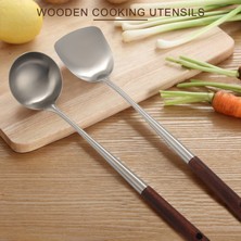 Sagrado Wok Spatula ve Pota Alet Seti, Wok Için 17 Inç Spatula, Paslanmaz Çelik Wok Spatula (Yurt Dışından)