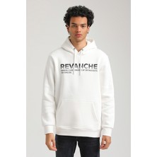 New World Polo Kapüşonlu Ekru Slim Fit Hoodie 23FWM64062