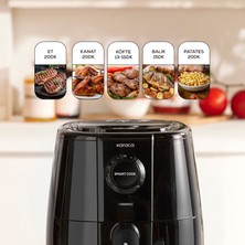 Karaca Smart Cook 60 Dakikaya Kadar Zaman Ayarlı Compact Airfryer Black 2 Kişilik