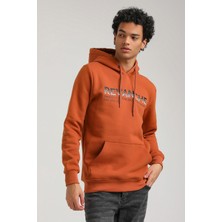 New World Polo Kapüşonlu Kiremit Slim Fit Hoodie 23FWM64062