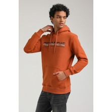 New World Polo Kapüşonlu Kiremit Slim Fit Hoodie 23FWM64062
