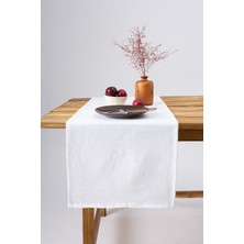 Premium | Keten Beyaz Runner 40 x 150 Cm
