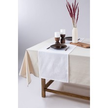 Premium | Keten Beyaz Runner 40 x 150 Cm