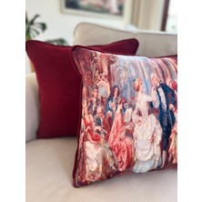Tuğçe Demir Home Desıgn Kadife Dans Desen Dekoratif Kırlent İç Dolgulu 43X43