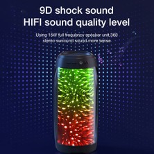 Gorgeous Bluetooth Hoparlör 3D Renkli LED Işık Taşınabilir Hifi Hoparlör (Siyah) (Yurt Dışından)