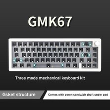 Gorgeous GMK67 Çalışırken Değiştirilebilir Rgb Klavye Seti 2.4g Kablosuz 3 Mod Dıy Siyah (Yurt Dışından)