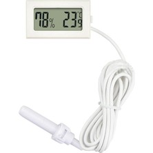 Betty Becky Lkpcıgcxm 1 DC1.5V Gömülü Elektronik Dijital Ekran Pet Kutusu Fahrenheit Higrometre, 1.5 Metre Probu ile -50-60 Santigrat Beyaz (Yurt Dışından)