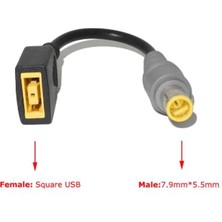 Teenspirit Dc Kare USB Fiş Dişi 7.9x5.5mm Erkek Güç Adaptörü Dönüştürücü Kablo Kablosu (Yurt Dışından)