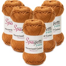 Spagettiyarn Mercerized Cotton 5'li Bronz El Örgü Ipliği