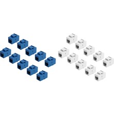 Teenspirit 20 Adet RJ45 Konektörü Keystone Jack Cat6 Uzatma Çoğaltıcı Ethernet Ağı Lan Cat 6 Çoğaltıcı Jaklar Adaptörü, Mavi ve Beyaz (Yurt Dışından)