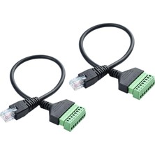 Teenspirit 2x RJ45 Vidalı Terminal Konnektör Kablosu RJ45 Erkek 8 Pin Uzatma Kablosu Kurşun Cat5/6/7 Ethernet Için (Yurt Dışından)