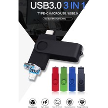 Gorgeous 3'ü 1 Arada USB Flash Sürücü Type-C+Mikro-Usb+Usb3.0 Mini Memory STICK-32G (Yurt Dışından)