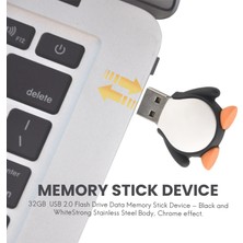 Gorgeous 32GB Yenilik Sevimli Bebek Penguen USB 2.0 Flash Sürücü Veri Memory Stick Cihazı - Siyah Beyaz (Yurt Dışından)