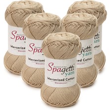 Spagettiyarn Mercerized Cotton 5'li Ekru El Örgü Ipliği