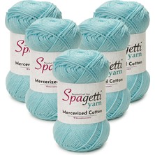Spagettiyarn Mercerized Cotton 5'li Gök Mavi El Örgü Ipliği