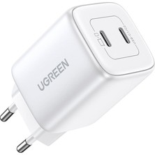 UGREEN Nexode 45W GaN Hızlı Şarj Cihazı QC PD 2xUSB-C, Beyaz - 15327