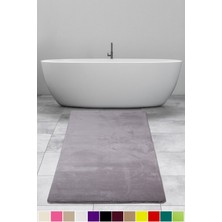 Bonny Home Elite Gri 100X150 cm Peluş Banyo Paspası Kaymaz Tabanlı Pufidik Banyo Halısı Büyük Ebat