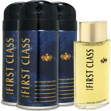 First Class EDT Erkek Parfüm 100ml + Deodorant 3x150ml Set