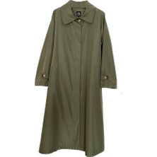 Beyza Betül Kolları Saten Leopar Astarlı Oversize Trençkot