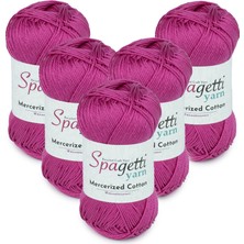 Spagettiyarn Mercerized Cotton 5'li Fuşya El Örgü Ipliği
