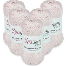 Spagettiyarn Mercerized Cotton 5'li Pastel Pembe El Örgü Ipliği
