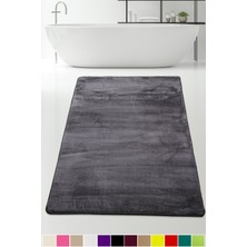 Bonny Home Elite Antrasit 80X150 cm Peluş Banyo Paspası Kaymaz Tabanlı Pufidik Banyo Halısı