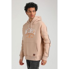 New World Polo Kapüşonlu Bej Slim Fit Hoodie 23FWM64060