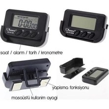 Eymoş Buffer&reg; Ev ve Araç Tipi Dijital Saat Kronometreli Alarmlı Pilli Saat