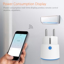 Sourcingasia 16A Tuya Zigbee 3.0 Akıllı Güç Fişi Uygulaması Sesli Uzaktan Kumanda Soketi Enerji Izleme Çıkışı Alexa Google Home ile Çalışır (Tuya Zigbee Hub Gerekli) (Yurt Dışından)